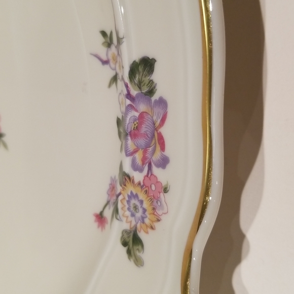 VINTAGE Bernardaud Limoges Porcelain Cake Plate WITH TWO gilt HANDLES - Picture 8 of 16